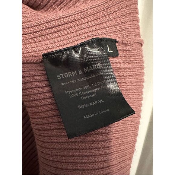 Beautiful Storm & Marie v neck Ribbed Pink long sleeve size large minor stain at - Picture 7 of 8